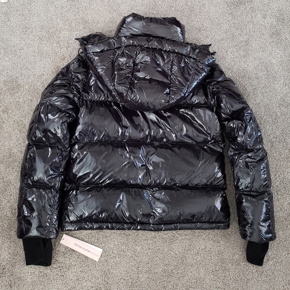 Nwt Aqua Lacquer Down Puffer Jacket In Onyx - Picture 10 of 12